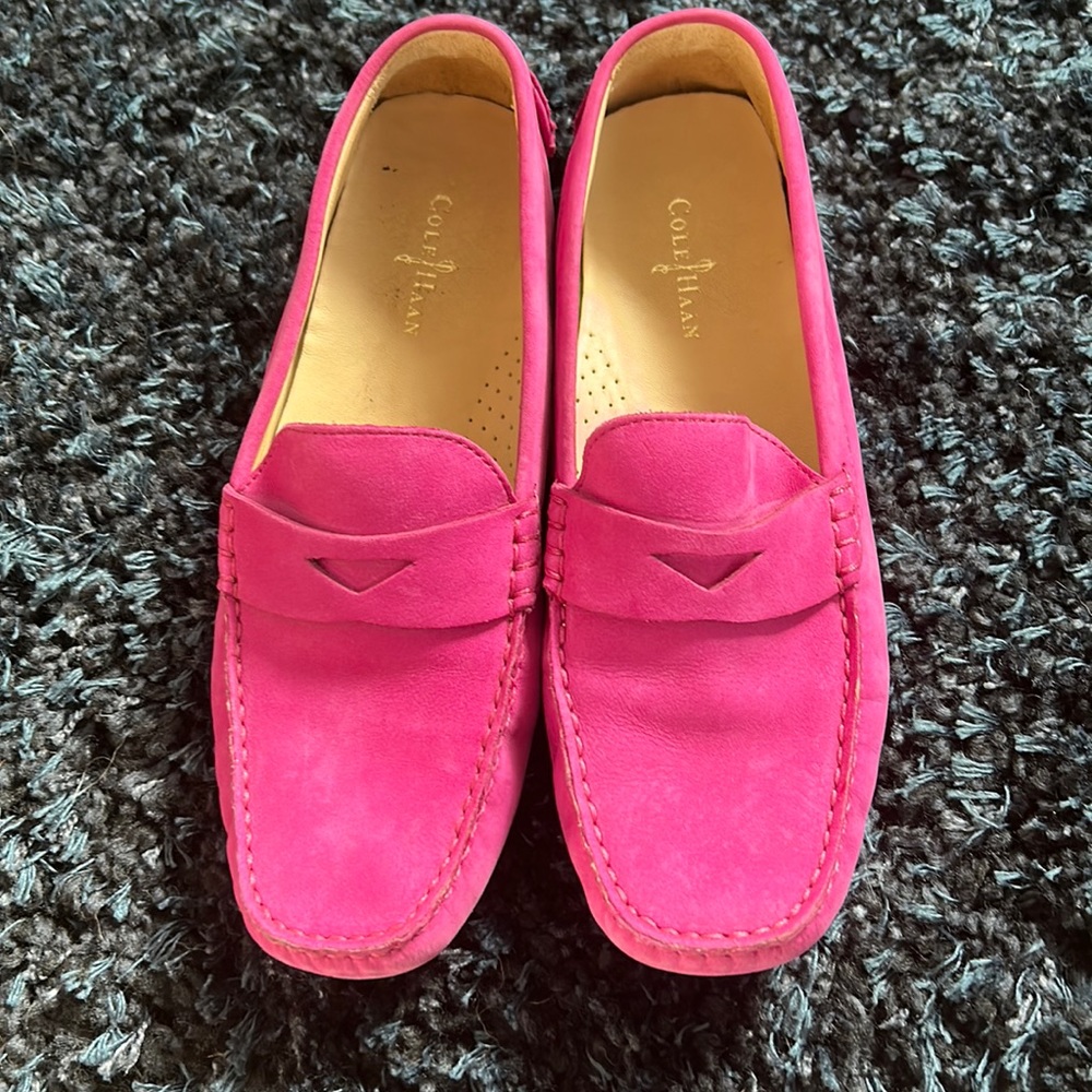 Hot Pink Coke Haan Suede Driving Moc
